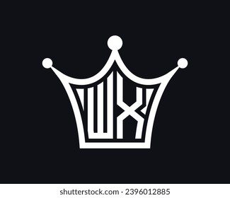 Crown shape WX letter logo design vector art