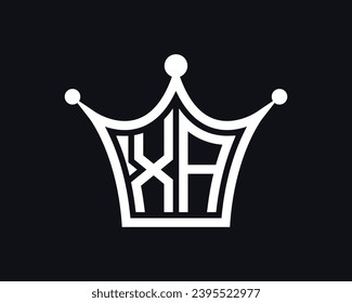 Crown shape XA letter logo design vector art
