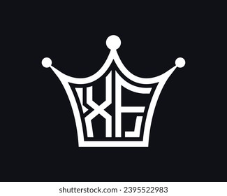 Crown shape XF letter logo design vector art