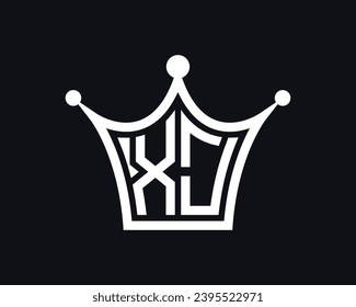 Crown shape XJ letter logo design vector art