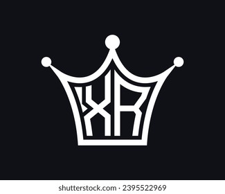 Crown shape XR letter logo design vector art
