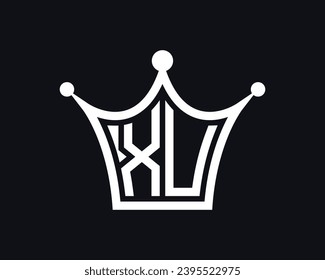 Crown shape XU letter logo design vector art.