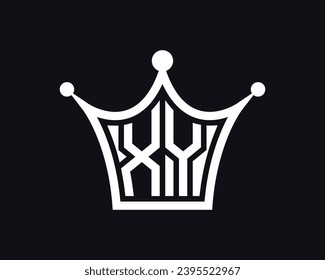 Crown shape XY letter logo design vector art