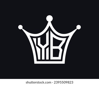 Crown shape YB letter logo design vector art.