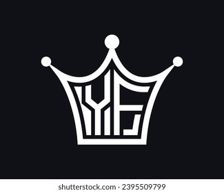 Crown shape YF letter logo design vector art