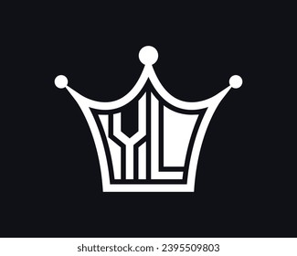 Forma de la corona YL diseño del logo del vector arte