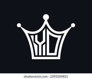 Crown shape YO letter logo design vector art