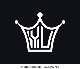 Forma de la corona YU diseño del logo del vector arte