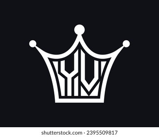 Forma de la corona YV diseño del logotipo de la letra vectorial arte