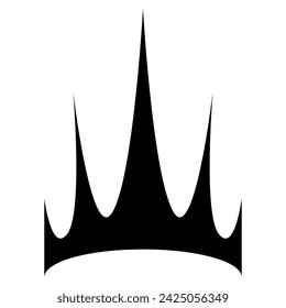 crown with sharp corners outline silhouette of one color