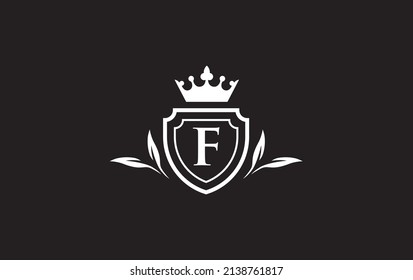 Crown and shield icons and Royal, luxury symbol. King, queen abstract geometric logo with letters and alphabets
