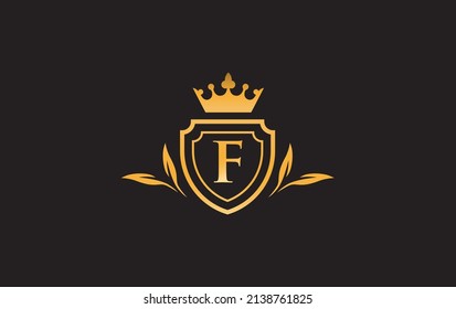 Crown and shield icons and Royal, luxury symbol. King, queen abstract geometric logo with letters and alphabets
