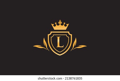 Crown and shield icons and Royal, luxury symbol. King, queen abstract geometric logo with letters and alphabets
