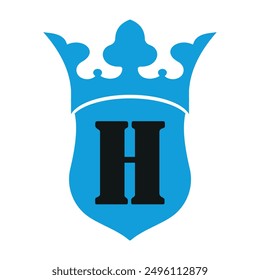  Crown and Shield Logo combine with letter H vector template