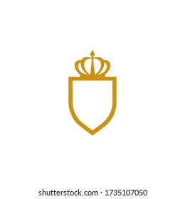 Crown with shield logo vector icon template design 