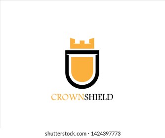 Crown shield logo white background