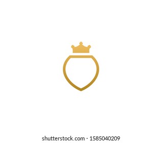 Crown shield luxury logo vector 