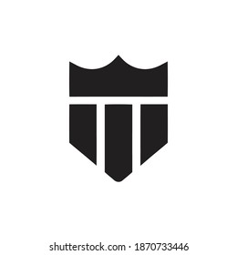 Kronenschild minimales Logo-Design. Schild-Logo auf weißem Hintergrund, Vektorgrafik-Vorlage