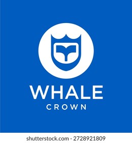 Escudo de la corona con la Plantilla del logotipo de la cola de la ballena