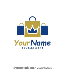 Crown Shop Logo Design Template. Shop King logo concept vector. Creative Icon Symbol
