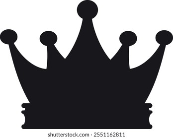 A crown is shown in black and white