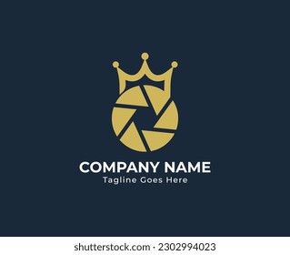Das Symbol für das Konzept des Crown Shutter Fotografy-Logos ist Symbol Element Design. Kamera, Fotograf Logotype. Vektorgrafik-Vorlage