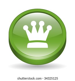 Crown Sign 3D Icon Button