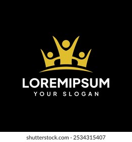 Crown sign and people logo design