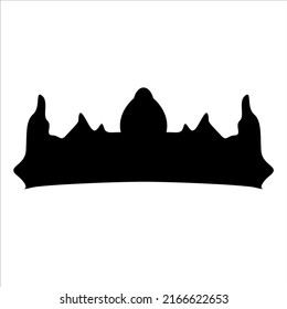 Crown silhouette in black. Vintage victorian style