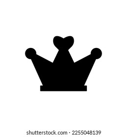 Crown Silhouette icon illustration template for many purpose. Isolated on white background	