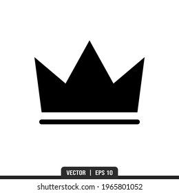 Vector de icono de silueta coronada, plantilla de logotipo de ilustración en estilo de moda. Idóneo para muchos fines.