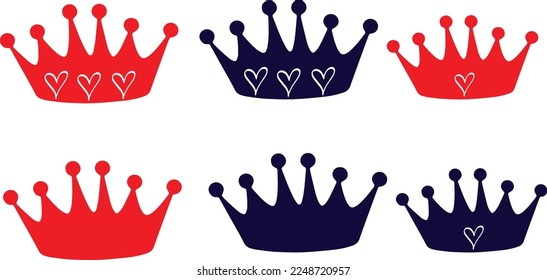 Crown Silhouette icons vector design 