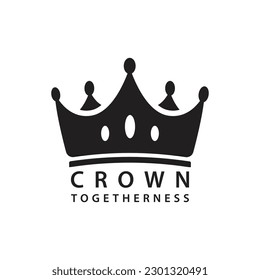 crown silhouette logo isolated white background vector template