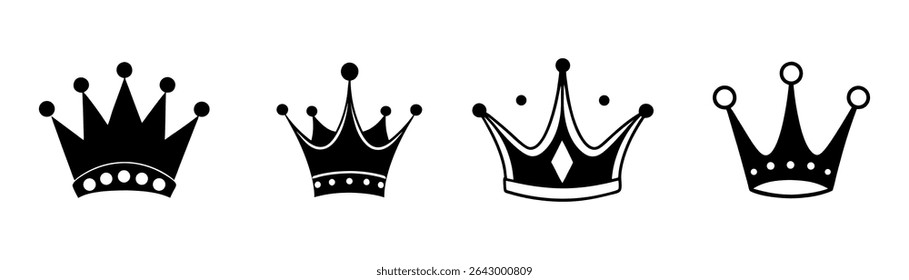 Crown Silhouette Moderno Crown Silhouette Ícone Design 
