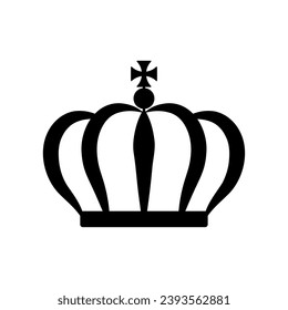 Crown silhouette. Royal and heraldry symbol sign. Royalty king and queen icon. Vector illustration image. 