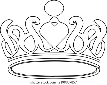 Crown silhouette symbol with white background (vector)