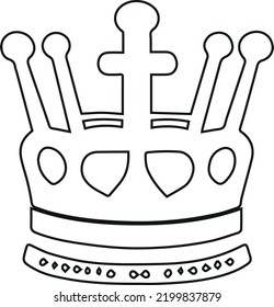 Símbolo de silueta de corona con fondo blanco (vector)