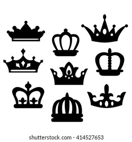 Crown silhouette vector.