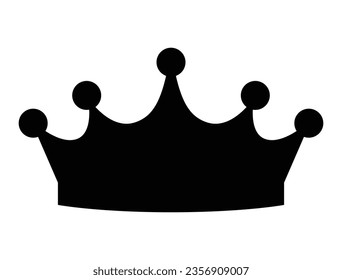 Silueta coronada vectorial arte fondo blanco