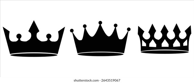 Crown silhouette vector icon eps
