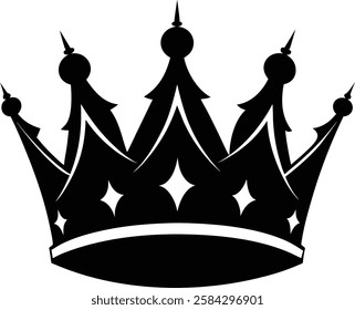 Crown Silhouette  vector illustration ,  crown silhouette icon 