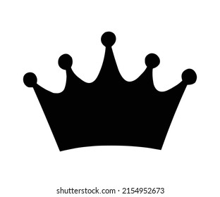 Crown silhouette vector illustration.Black silhouette of crown isolated on a white background. Modern Crown silhouette icon design template. Award icon on background for graphic and web design. 