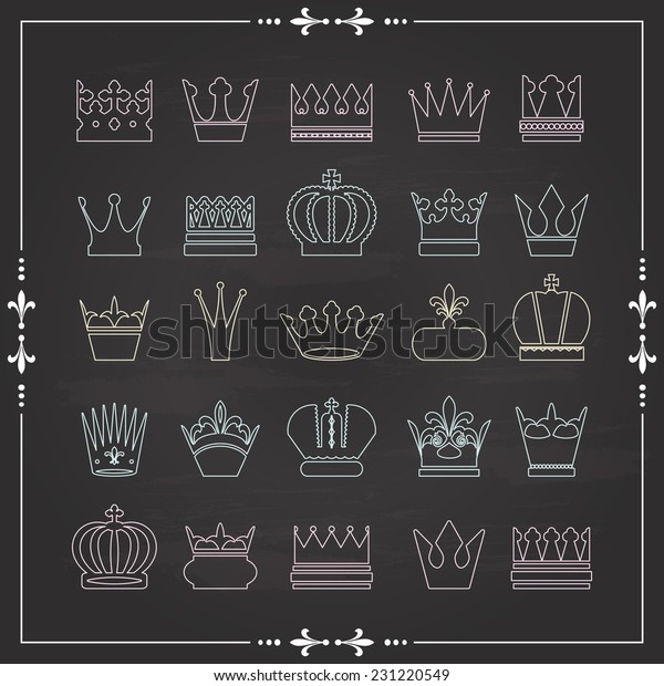 Crown Silhouettes On Chalkboard Stock Vector (Royalty Free) 231220549
