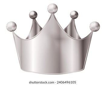 crown silver 3D metal icon