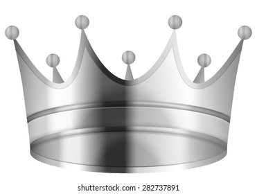 Crown silver on a white background. Vector illustration.