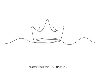 Crown simples linha contínua ilustração elegante design
