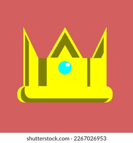 Corona en diseño simple estilo juego apropiado y cualquier actividad relacionada con el reino