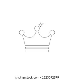 Crown. simple flat vector icon illustration. outline line symbol - editable stroke