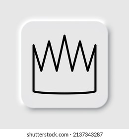 Crown simple icon. Flat desing. Neumorphism design.ai