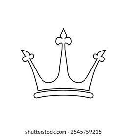 Crown simple icon line art style Illustration design